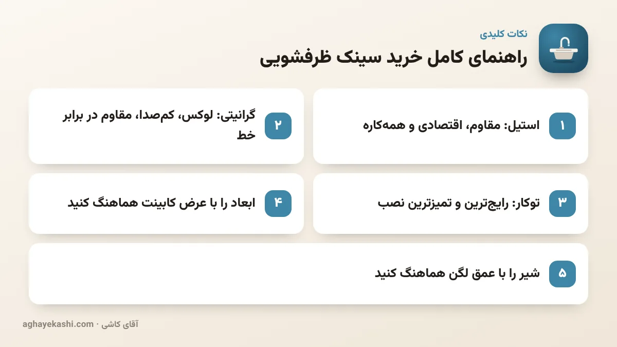 نکات کلیدی راهنمای کامل خرید سینک ظرفشویی